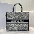Dior MeDiorum Book Tote Blue Toile de Jouy Flowers Embroidery, Blue, For Women Women’s Handbags, Shoulder Bags, 42cm CD M1286ZTQW_M808