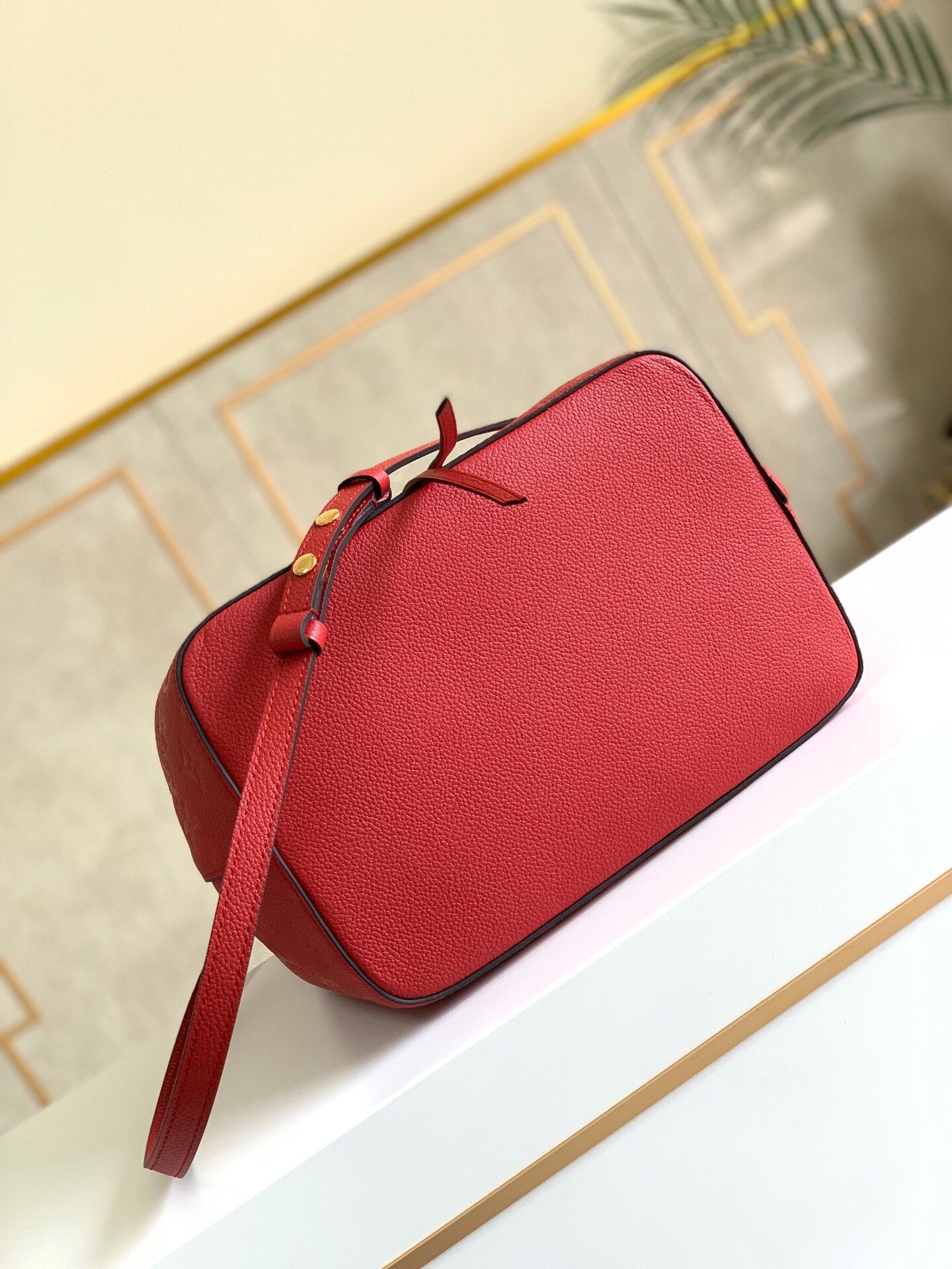 Louis Vuitton NeoNoe MM Bucket Bag Monogram Empreinte Red For Women, Women’s Bags, Shoulder Bags 10.2in/26cm Louis Vuitton