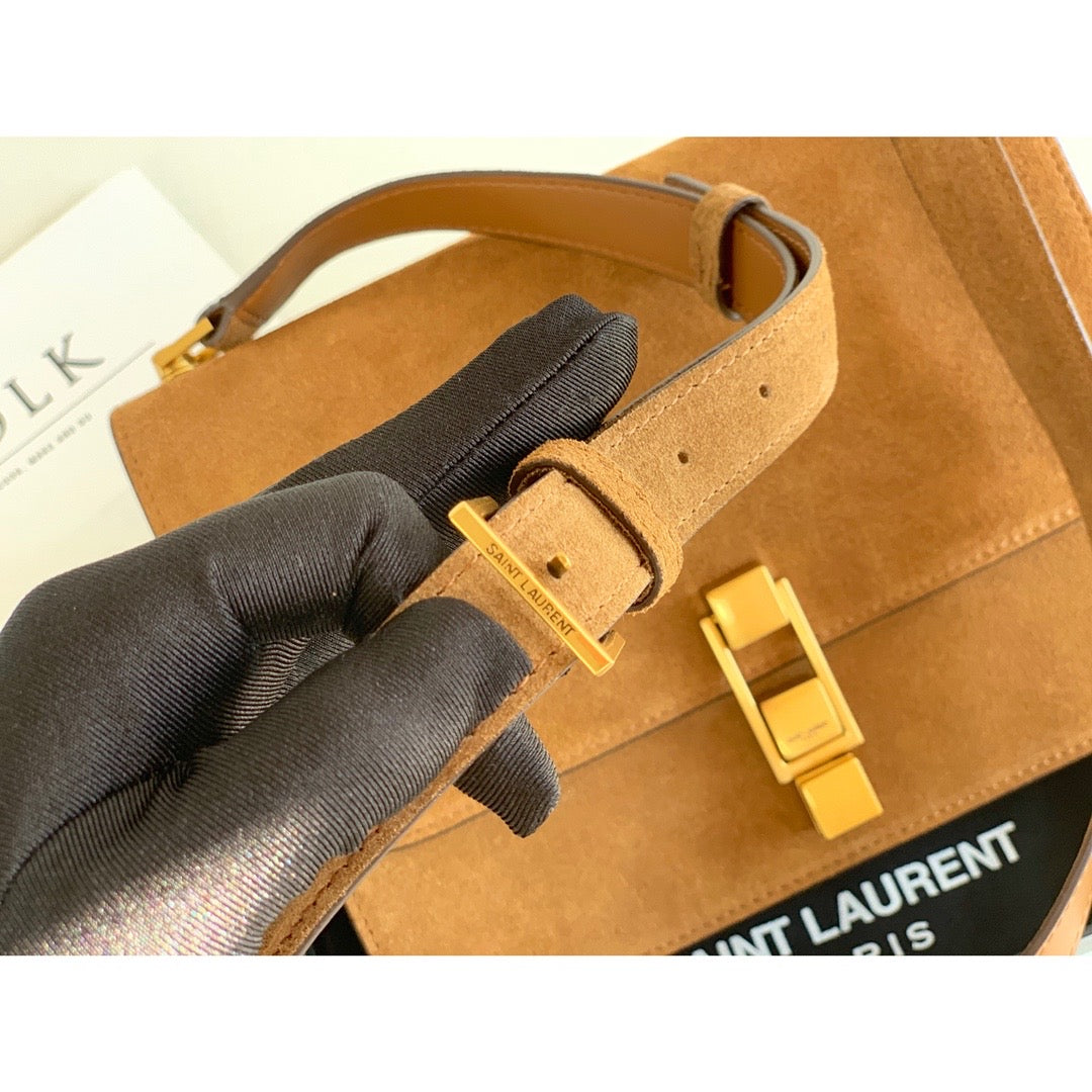 Top QualityÂ Le Carre Satchel Brown For Women 9in/23cm YSL