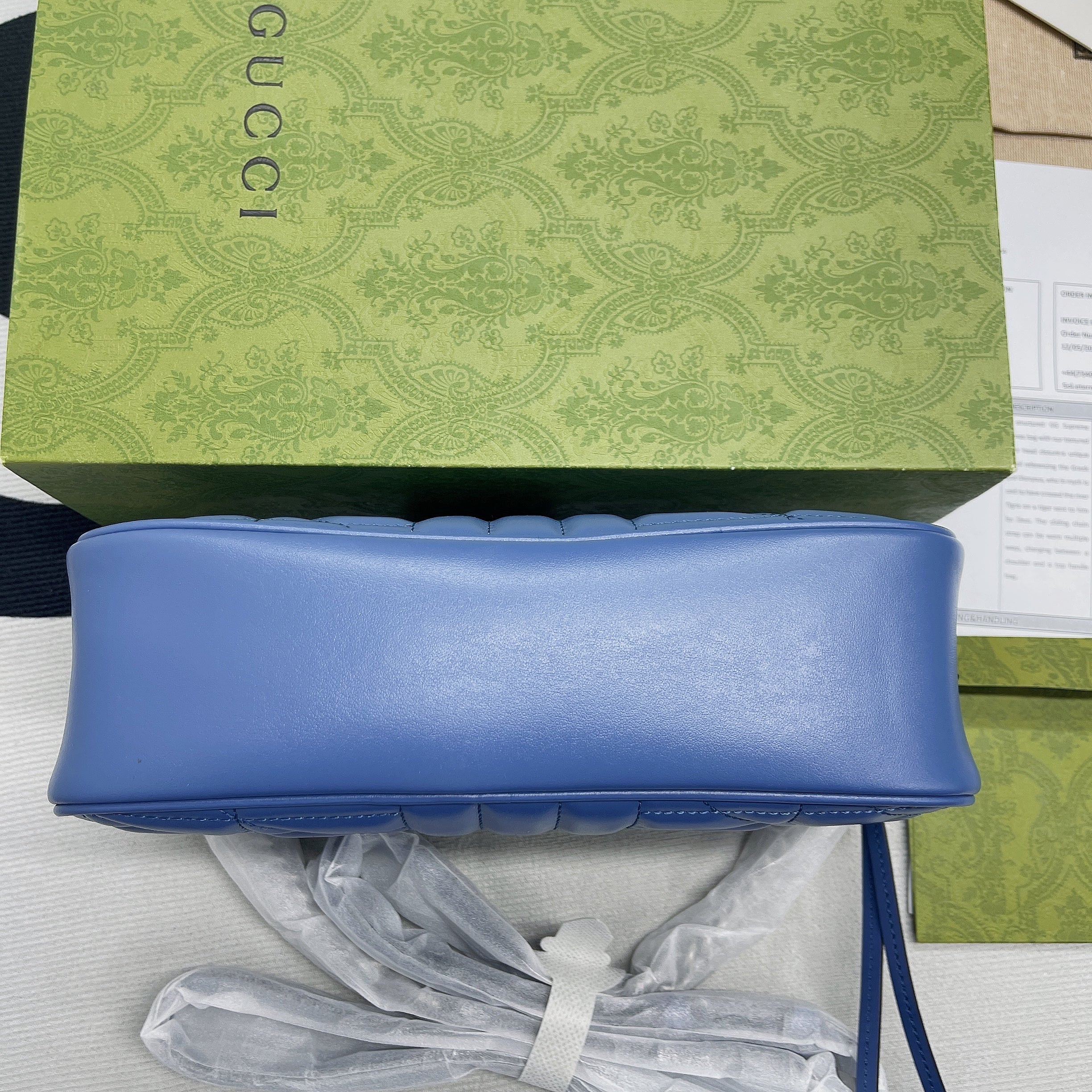 Gucci Marmont Matelasse Shoulder Bag Blue For Women, Women’s Bags 9.5in/24cm Gucci 634936 UM8BF 4340