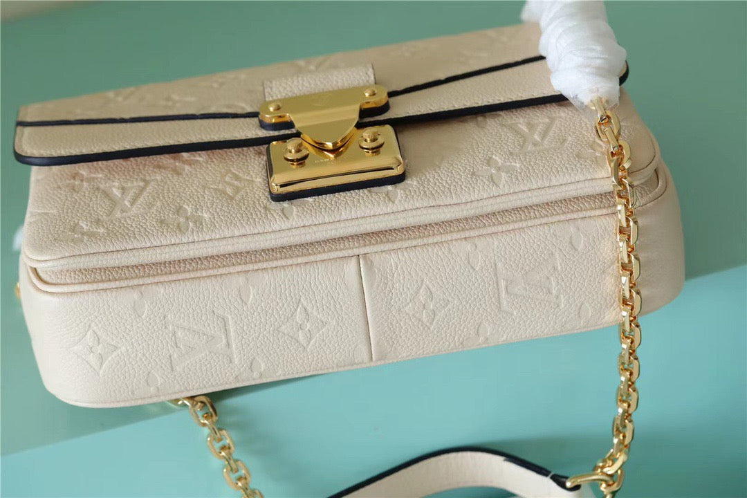 Louis Vuitton Marceau Monogram Empreinte Cream Beige For Women,  Shoulder And Crossbody Bags 9.6in/29.5cm Louis Vuitton M46201