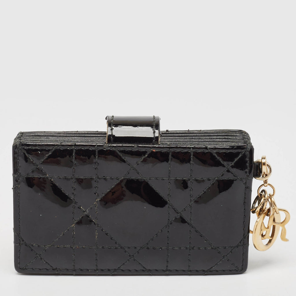 Dior Black Cannage  Leather Lady Dior 5 Gusset Card Holder..