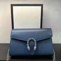 GUCCI Dioronysus Chain Crossbody, Blue, Leather