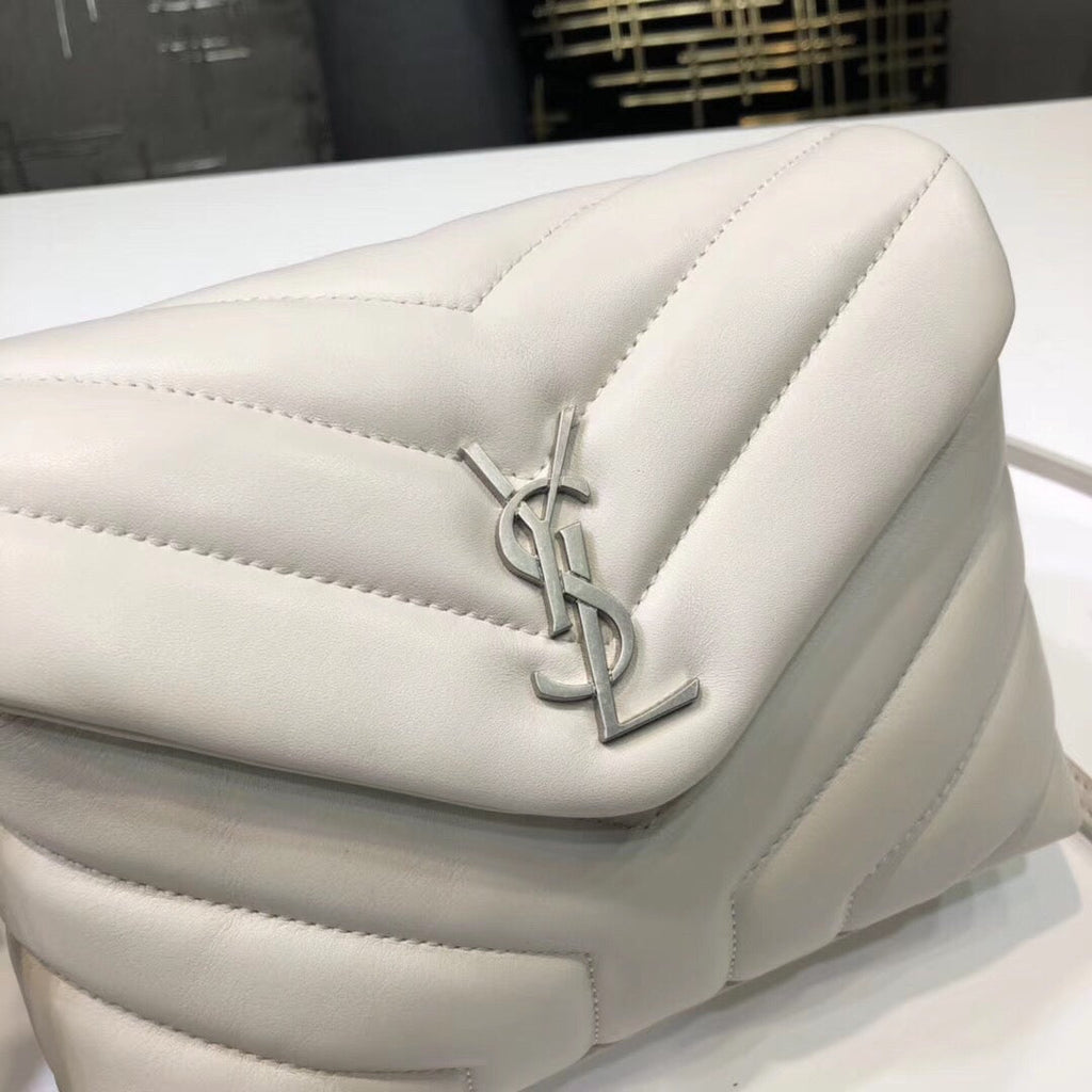 Saint Laurent Loulou Mini Shoulder Bag White For Women 7in/18cm YSL