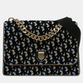 Black Velvet Oblique Diorama Shoulder Bag