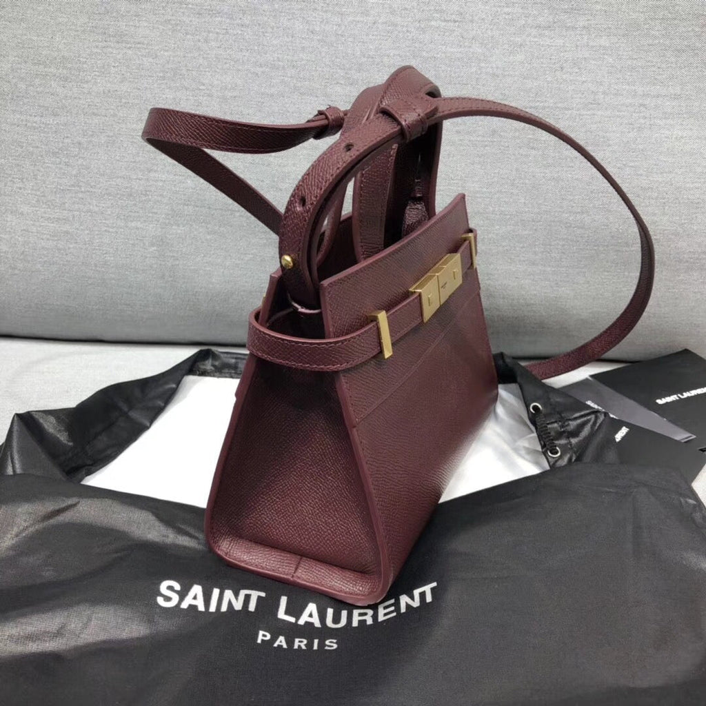 YSSL Manhattan Nano Shopping Bag In Box Burgundy For Women 8in/21cm YSL