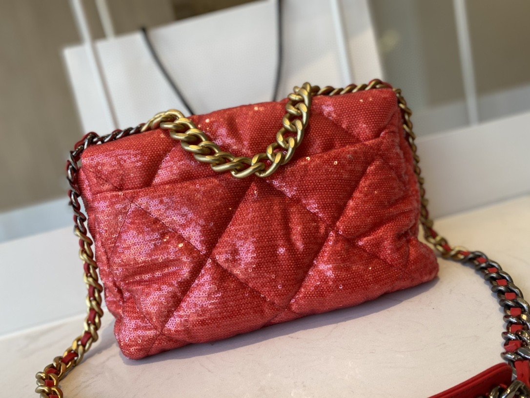 Chanel 19 GlamIap Bag Gold Hardware Red For Women Handbags, Shoulder Bags 10.2in/26cm AS1160Ã‚Â 
