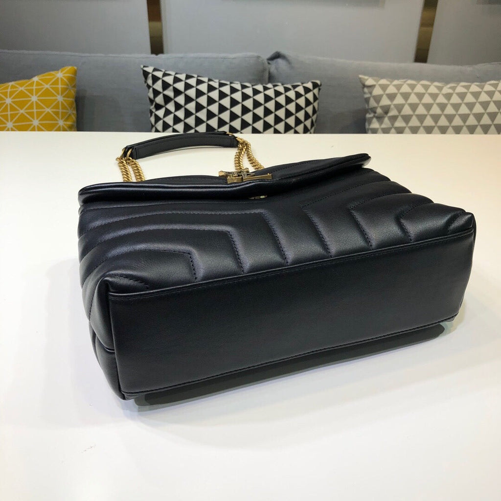 YSSL Loulou Small Chain Bag In MatelassÃ© "Y" Black For Women 9.8in/23cm YSL 494699DV7271000