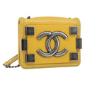 Chanel Boy Brick Flap Bag Lambskin And Plexiglass Yellow Leather Clutche & Pouche Bag