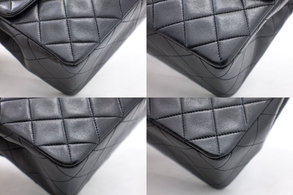 CHANEL Mini Square Small Chain Shoulder Bag Crossbody Black Quilt h30