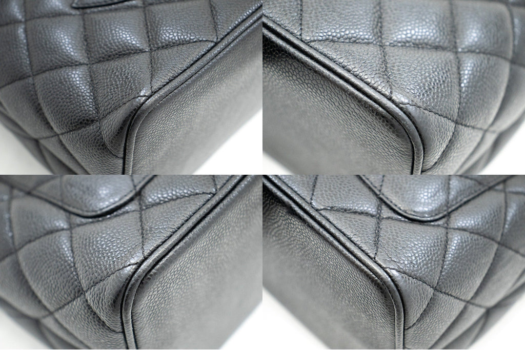 CHANEL SiLouis Vuittoner Medallion Caviar Shoulder Bag Shopping Tote Black SV k57
