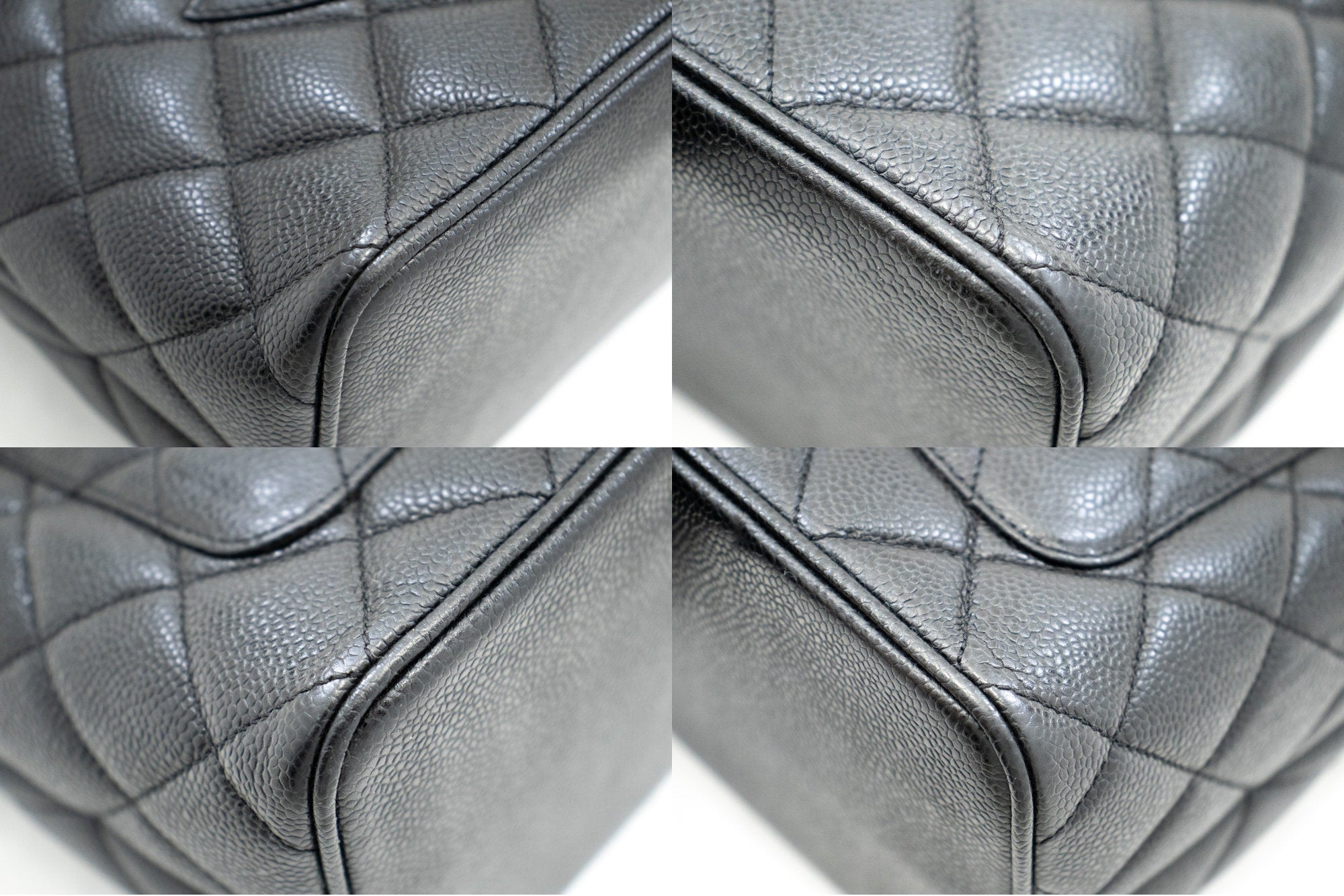 CHANEL SiLouis Vuittoner Medallion Caviar Shoulder Bag Shopping Tote Black SV k57