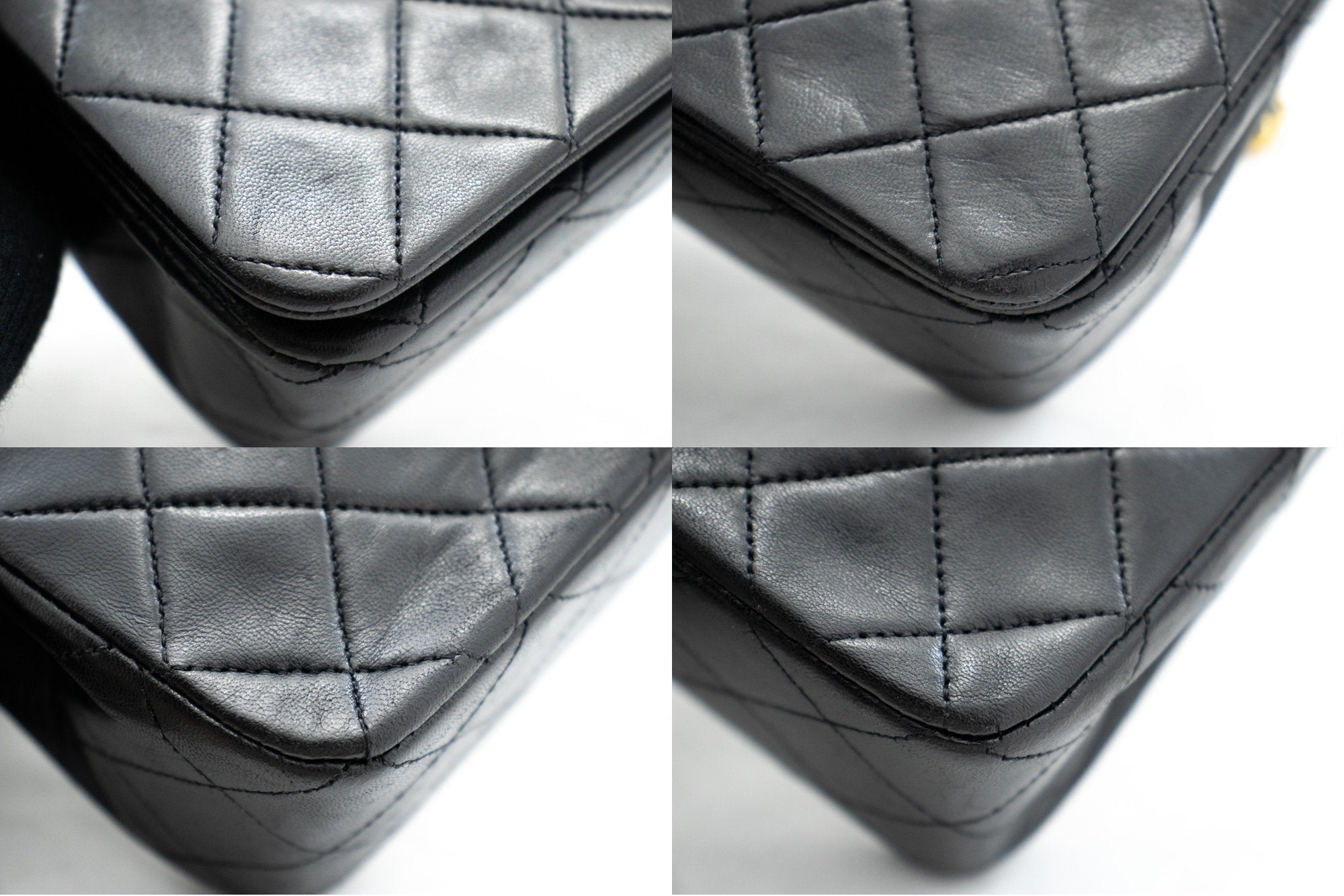 CHANEL Full Flap Chain Shoulder Bag Clutch Black Quilted Lambskin k84
