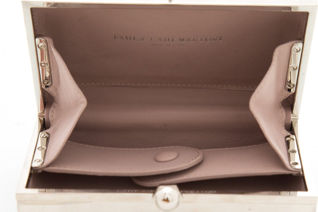 Paula Cademartori Leather Paneled Aqua & Purple Clutch NWT