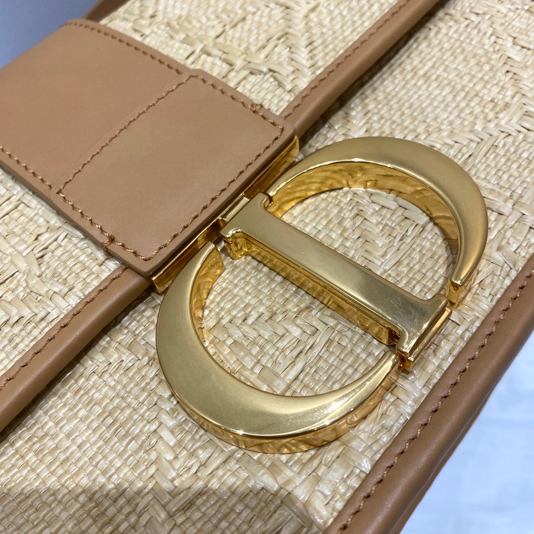 30 Montaigne Bag Natural Cannage Rafa, Brown Handbags, Shoulder Bags, Crossbody Bags, 24cm CD M9203UMBE_M925