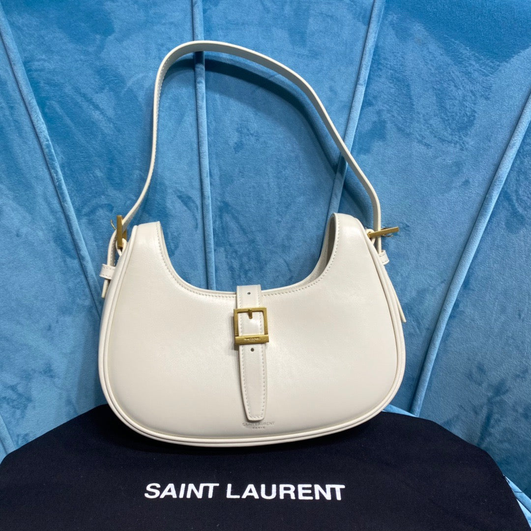 Top Quality Le Fermoir Hobo Bag White For Women 9.5in/24cm YSL 672615