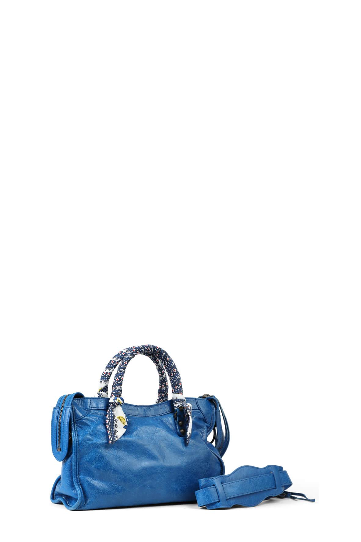 Classic Small City Bag Azure with Handle Wraps