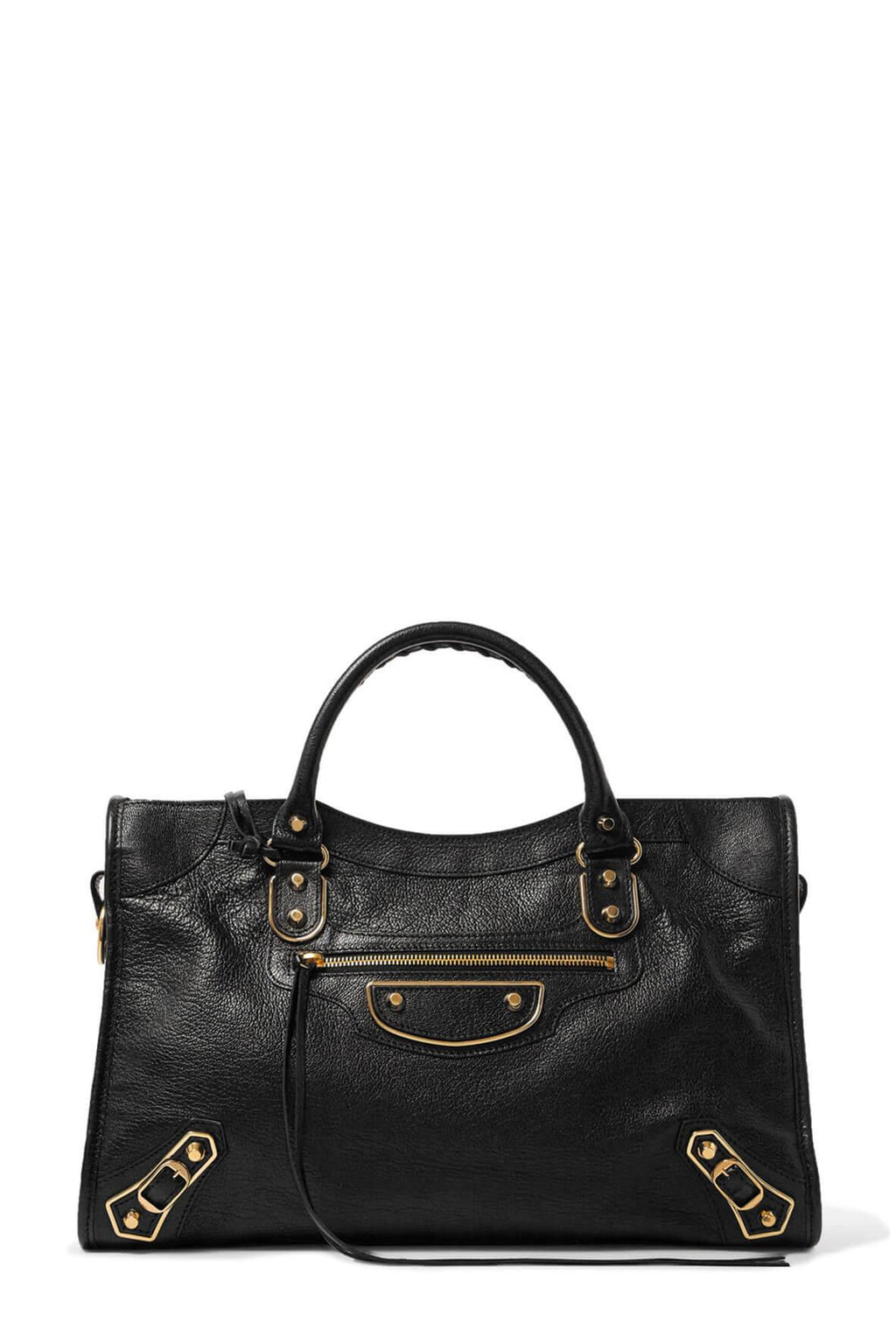 Classic City M Metallic Edge Black with Gold Hardware