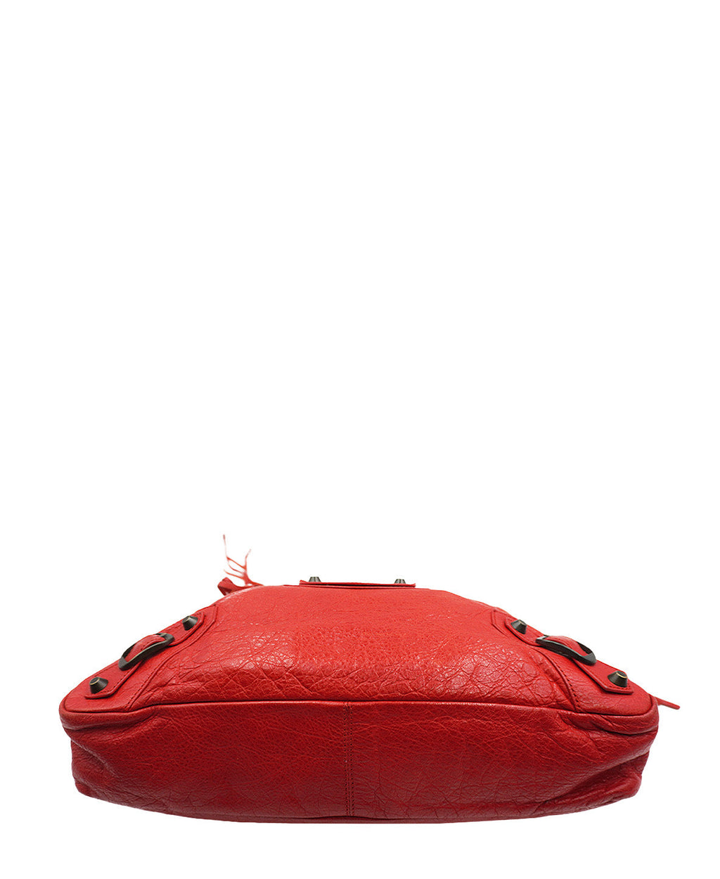 Small Classic City Metallic Edge Leather Red