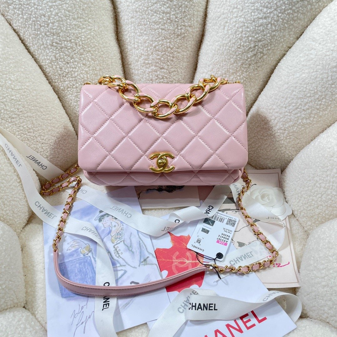 ChanelLarge GlamIap Bag Gold Hardware PiNike For Women Handbags, Shoulder Bags 9.1in/23cm AS3367