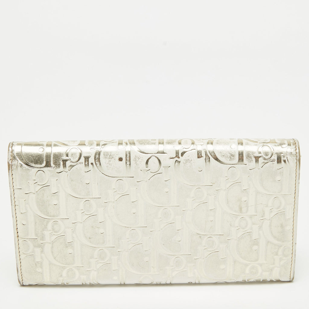 Dior Gold Oblique Embossed  Leather Continental Wallet