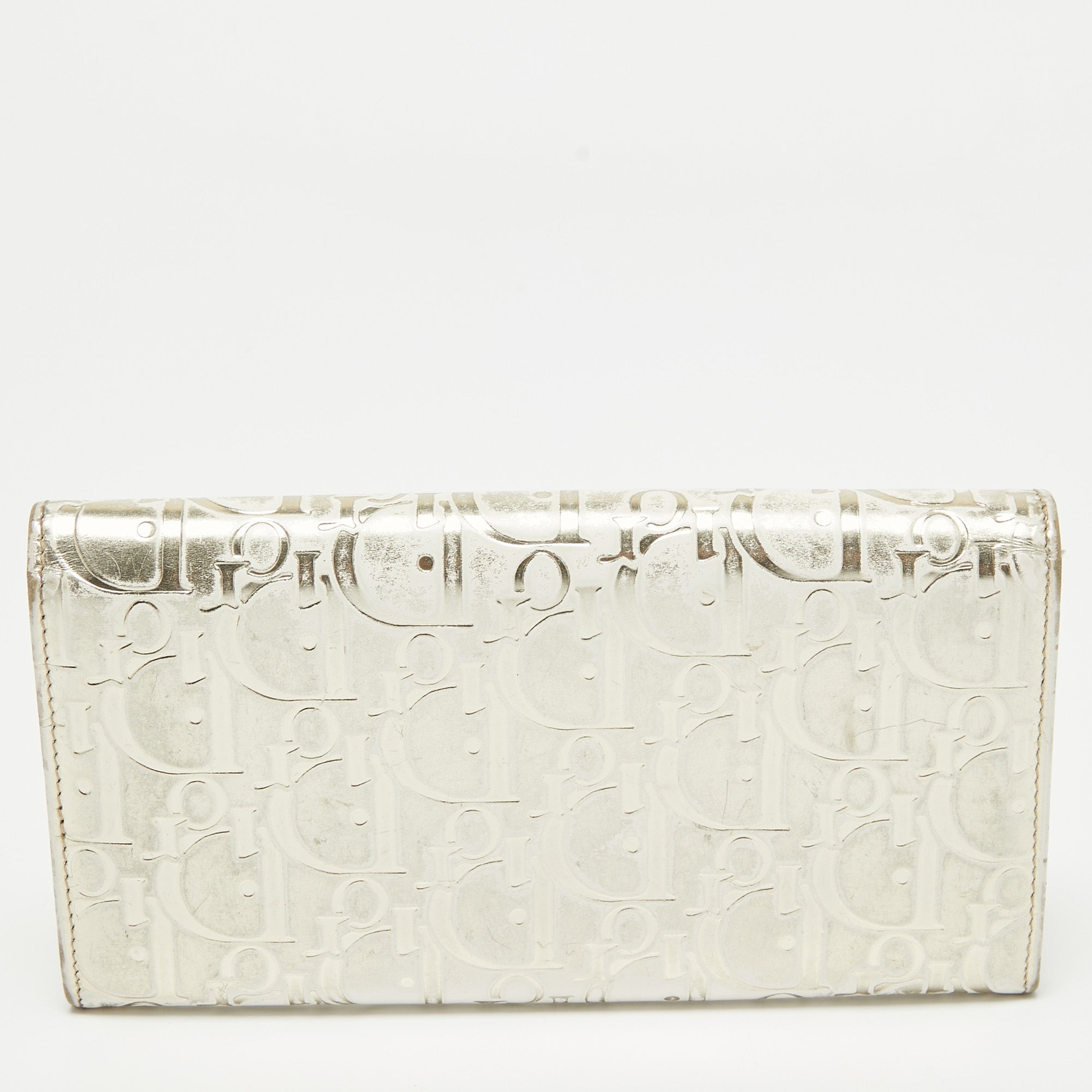 Dior Gold Oblique Embossed  Leather Continental Wallet