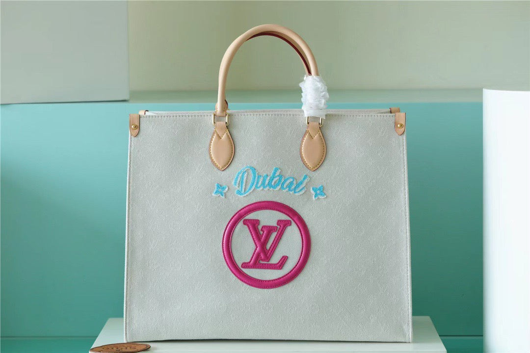 Louis Vuitton Onthego GM Monogram Giant And Rafa White/ Pink For Women,  Shoulder And Crossbody Bags 41cm/16.1in Louis Vuitton