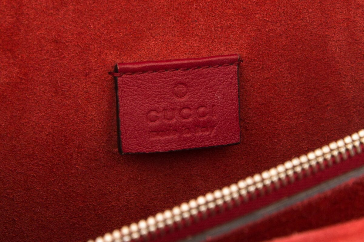 Gucci Dioronysus Monogram and Red Suede Crossbody