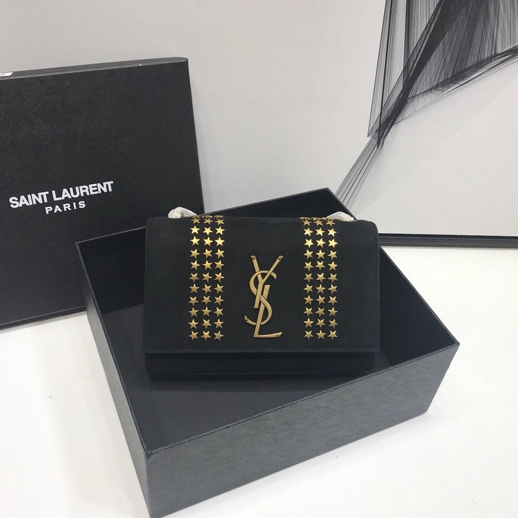 Top Quality Kate Small Chain Bag In Grain De Poudre Black For Women 7.8in/20cm YSL