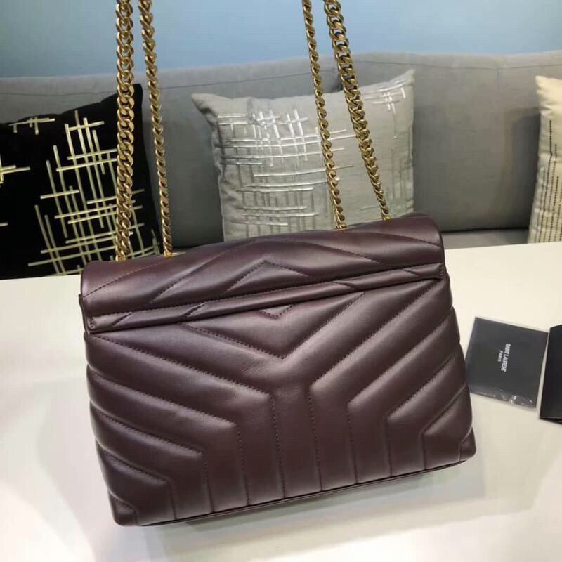 Top Quality Loulou Small Chain Bag In MatelassÃ© "Y" Burgundy For Women 9.8in/23cm YSL 494699DV7276475