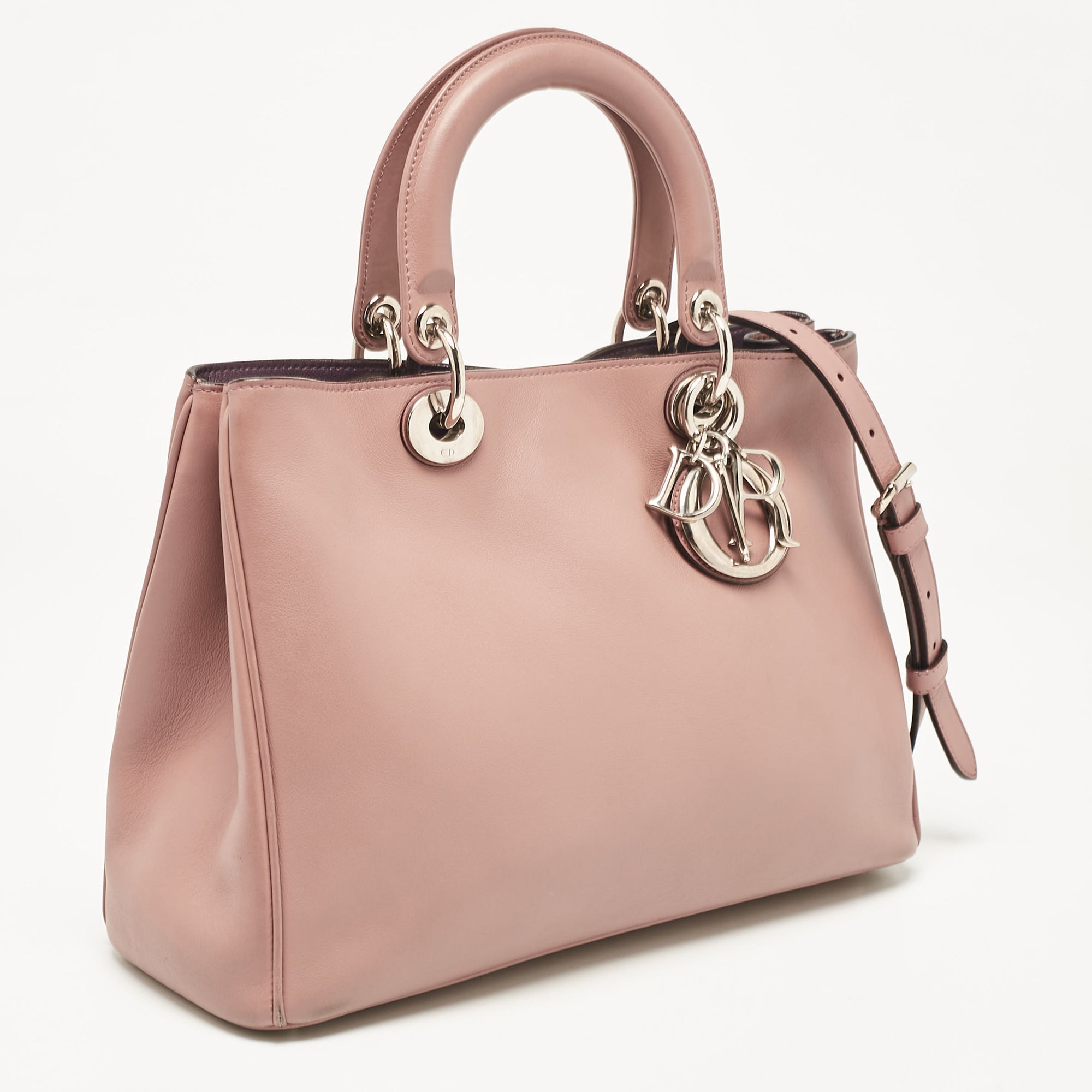 Dior 1:1 Rep Pink Leather Medium Diorissimo Shopper Tote