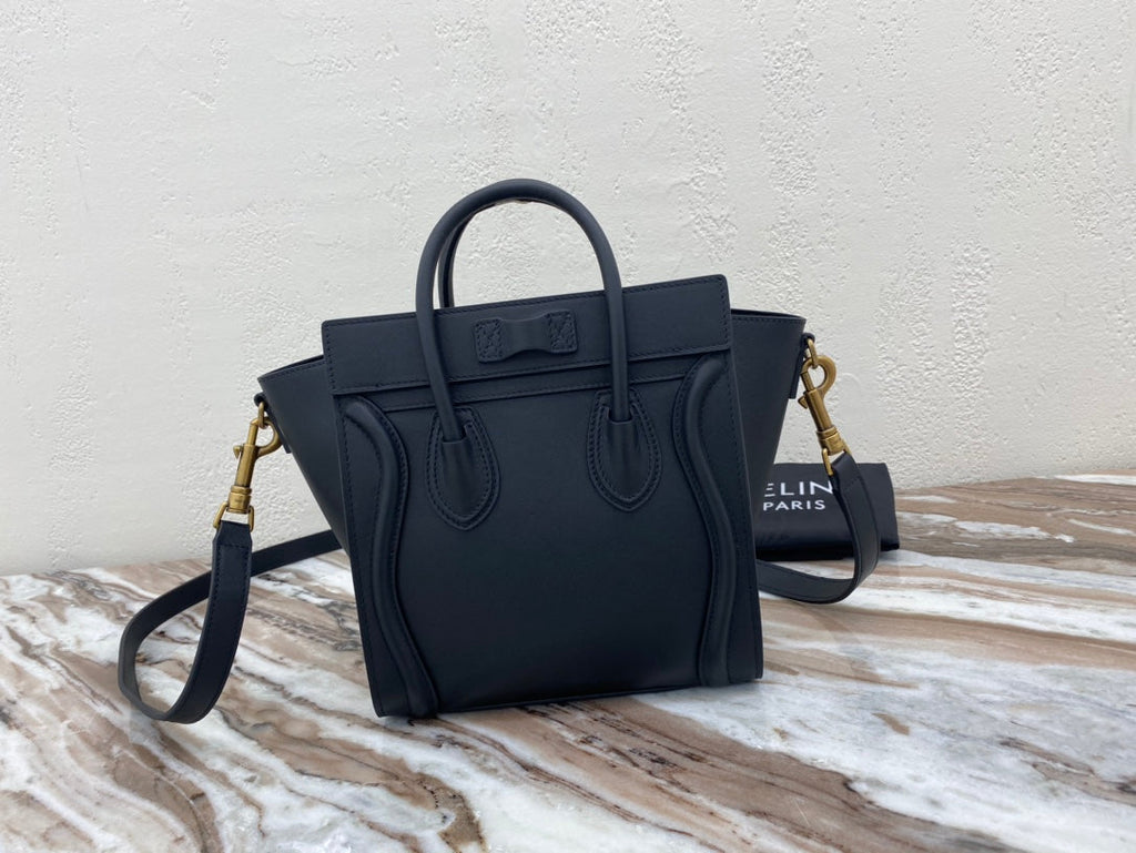 Top Quality Nano LuGucciage Bag In Drummed Black For WomLB 8in/20cm 189243HSC.38NO