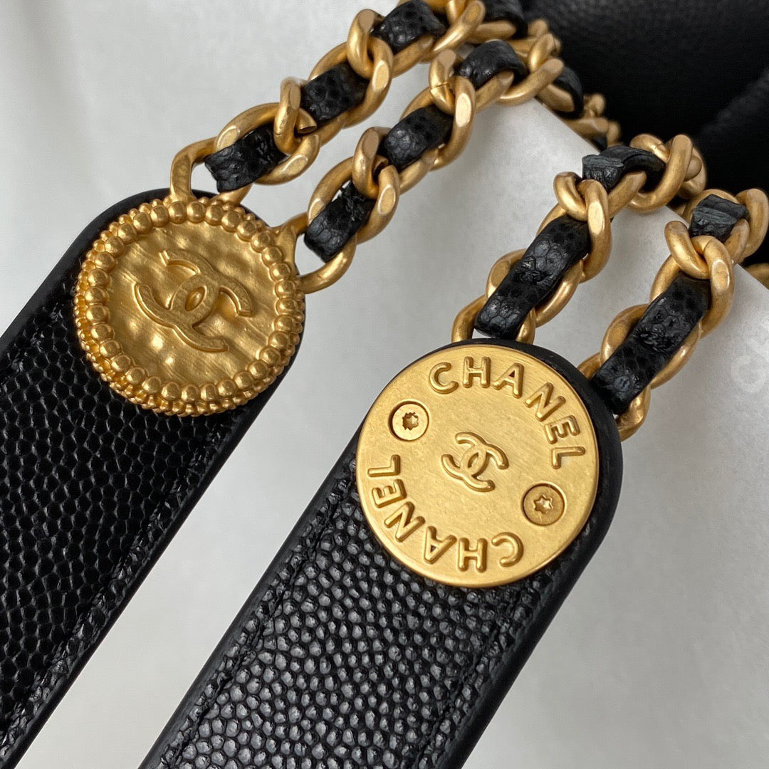 ChanelMini GlamIap Bag With Top Handle Gold Hardware Black For Women Handbags, Shoulder Bags 7.9in/20cm AS2431