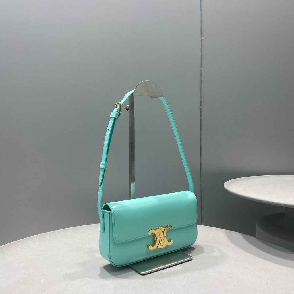 Triomphe Shoulder Bag Mint Green For Women 8in/20cm