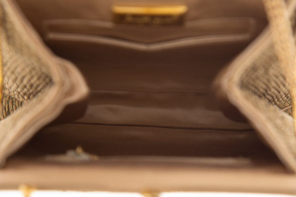 Judith Leiber Gold Metallic Clutch on Chain