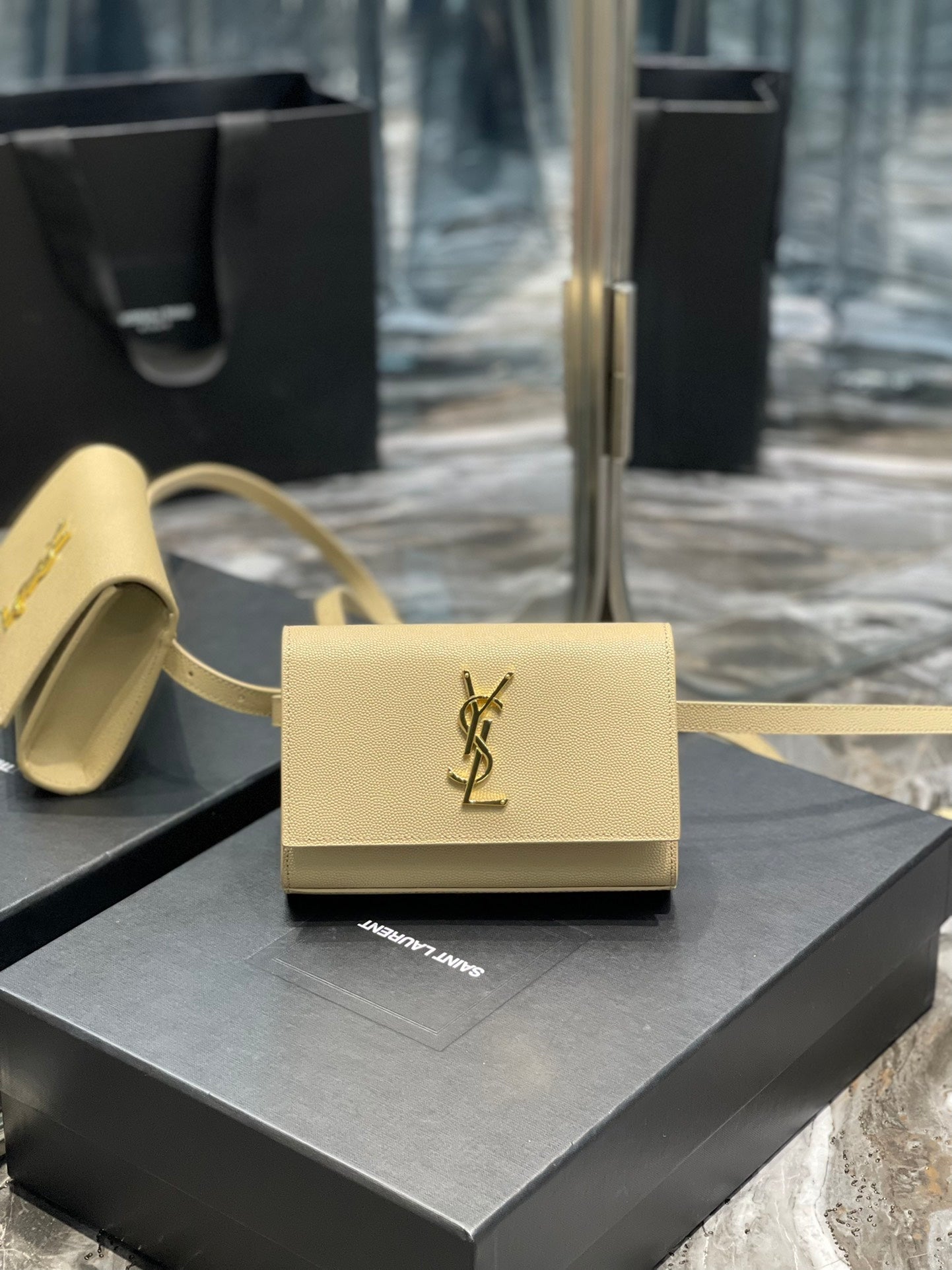 Top Quality Kate Belt Bag Beige For Women, Women’s Bags 7in/18cm YSL