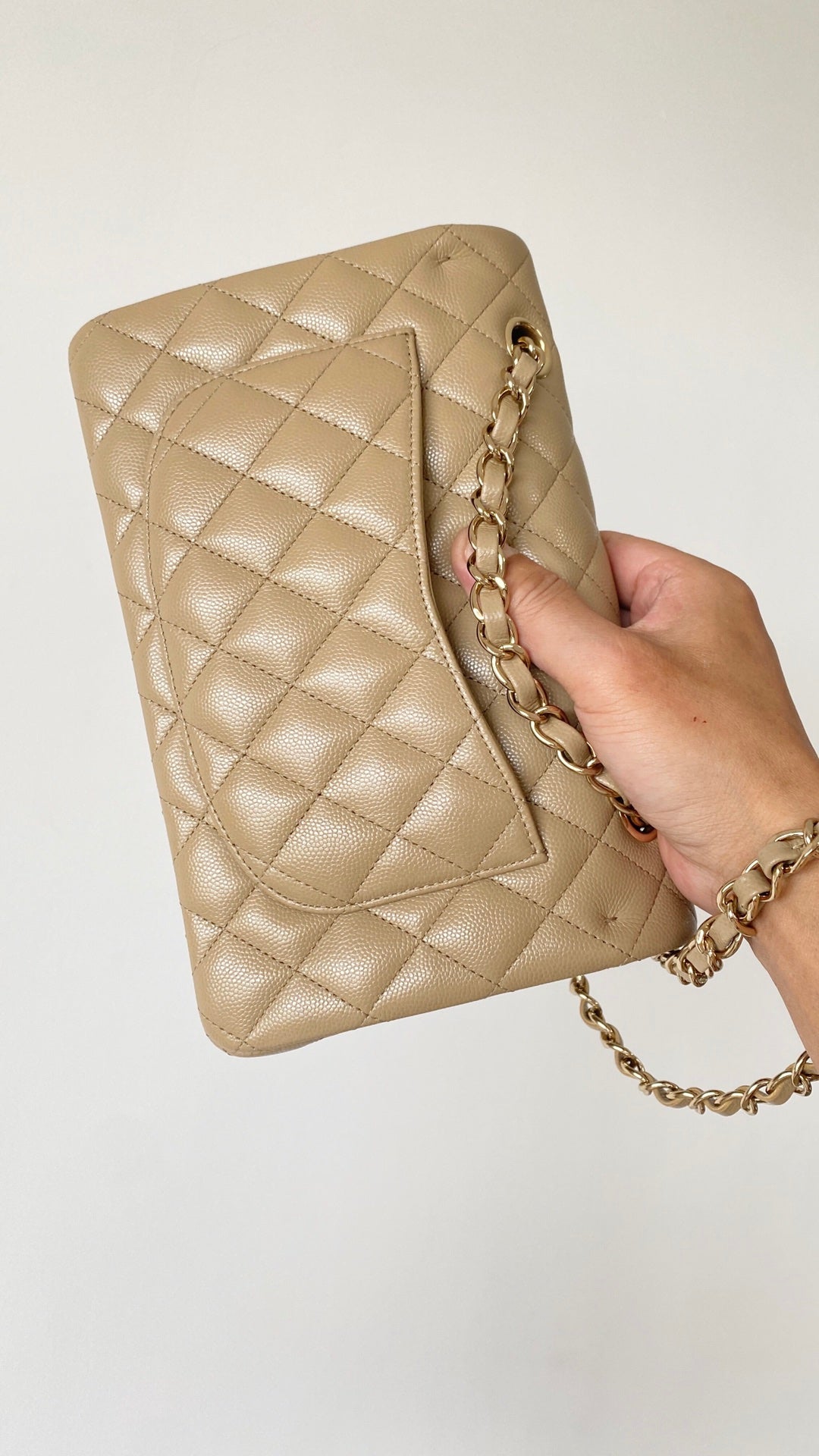 ChanelSmall Classic Handbag Beige For Women Bags 9.1in/23cm