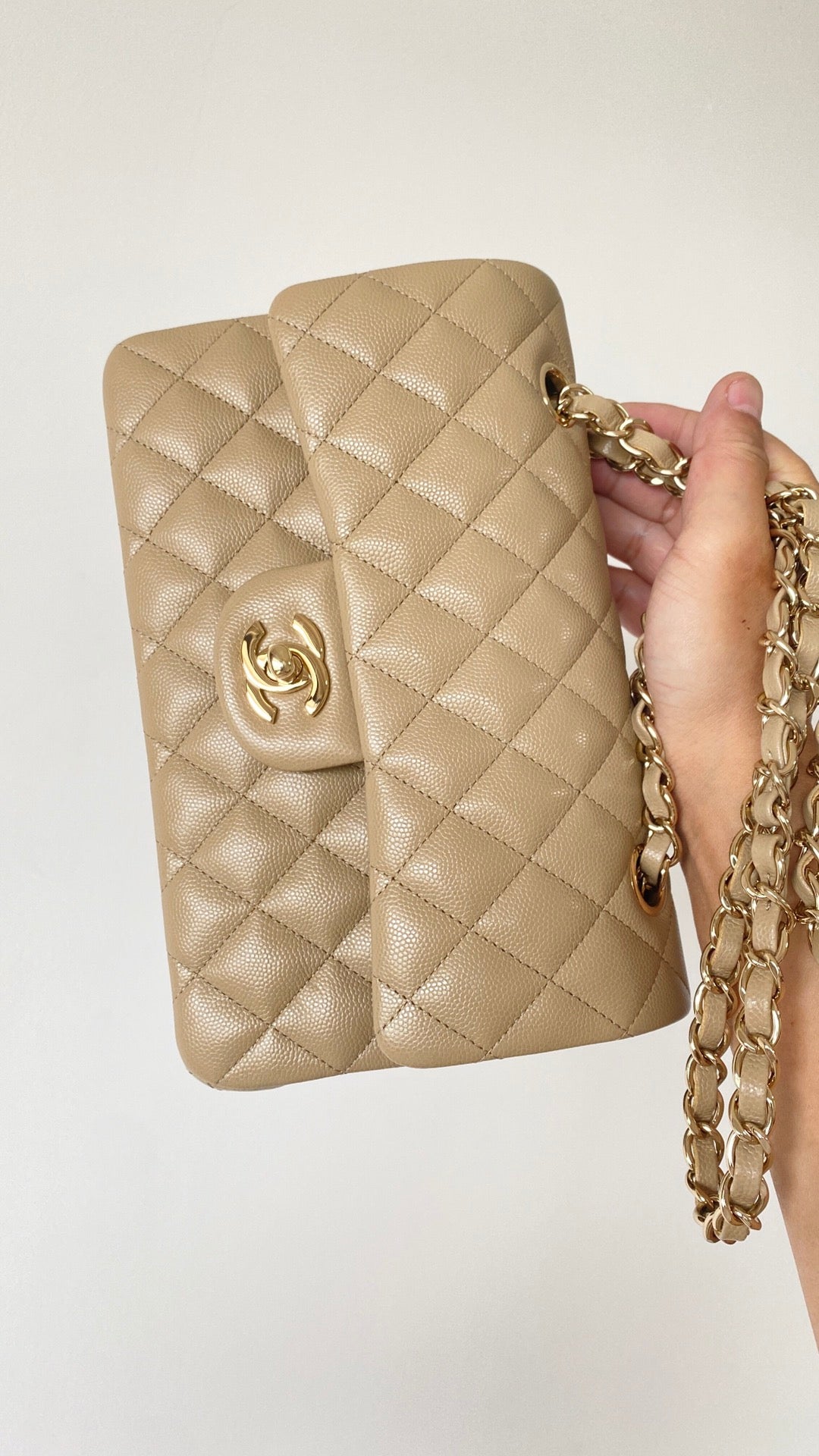 ChanelSmall Classic Handbag Beige For Women Bags 9.1in/23cm