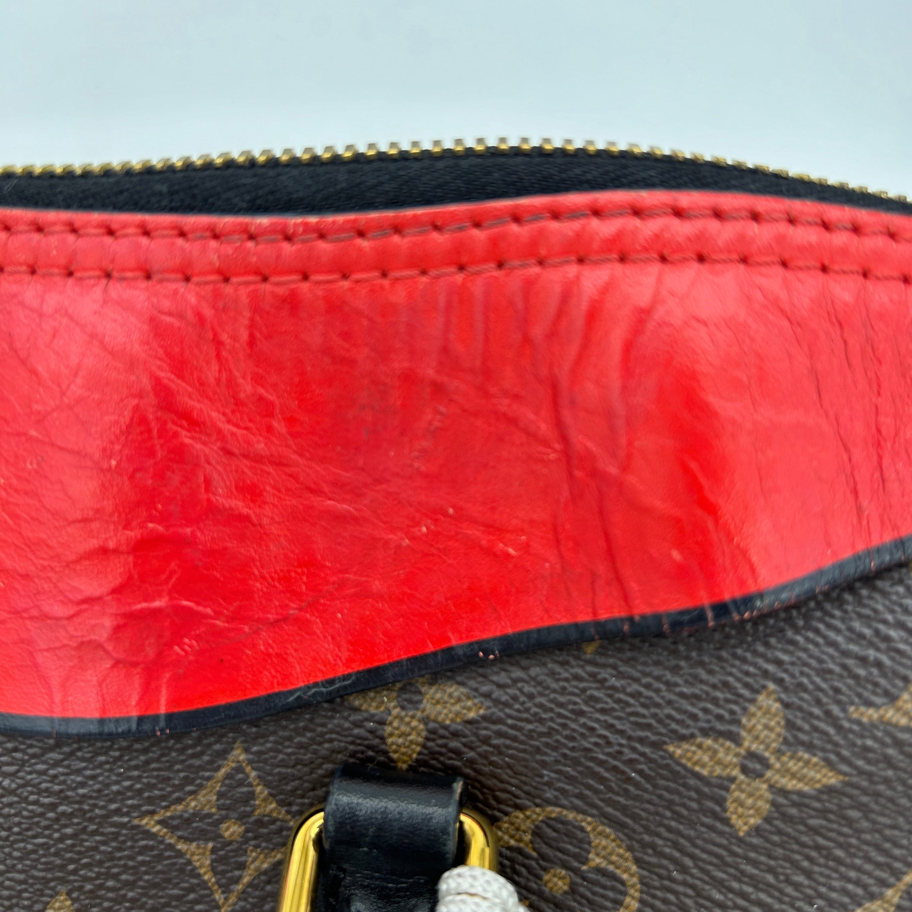 Louis Vuitton Monogram Tuileries Brown Red Canvas Shoulder Bag