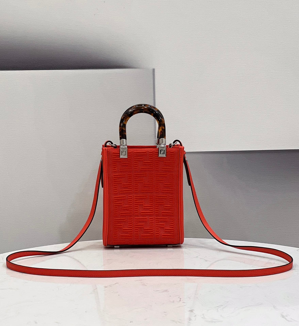 Mini Sunshine Shopper Red For Women, Women’s Handbags, Shoulder And CrossBody Bags 7.1in/18cm FF 8BS051