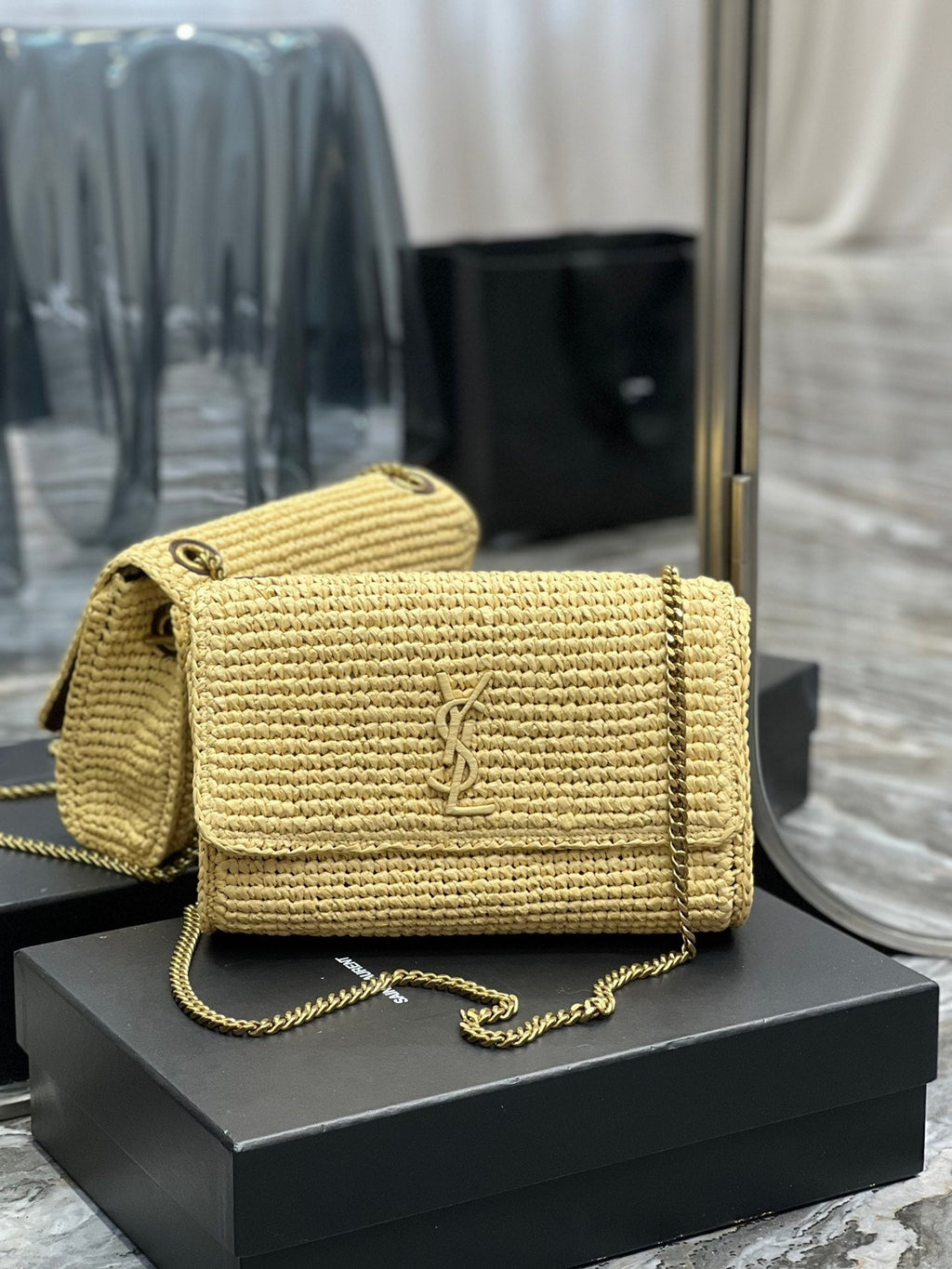 YSSL Niki Medium Chain Bag Yellow For Women, Women’s Bags 11in/28cm YSLâ