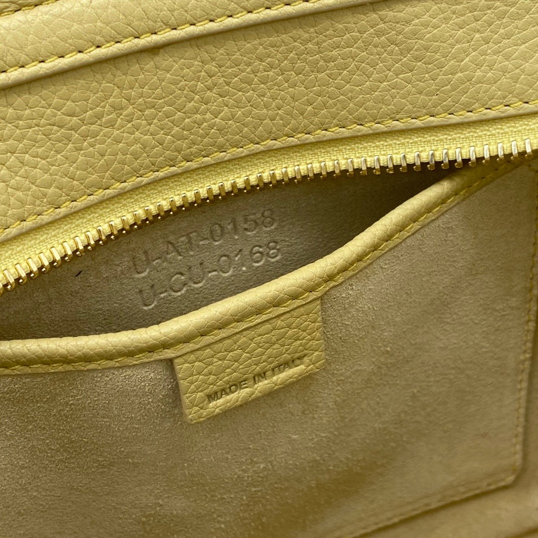 Top Quality Nano LuGucciage Bag In Drummed Yellow For WomLB 8in/20cm