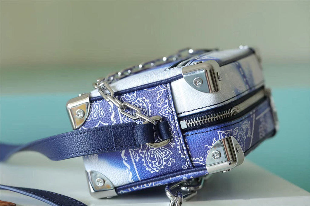 Louis Vuitton Mini Soft Trunk Monogram Bandana Blue For Men, Bags, Shoulder And Crossbody Bags 7.3in/18.5cm Louis Vuitton M20557