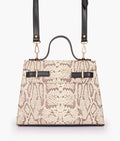 Black and white crocoDiorle cross-body bag with top-handle