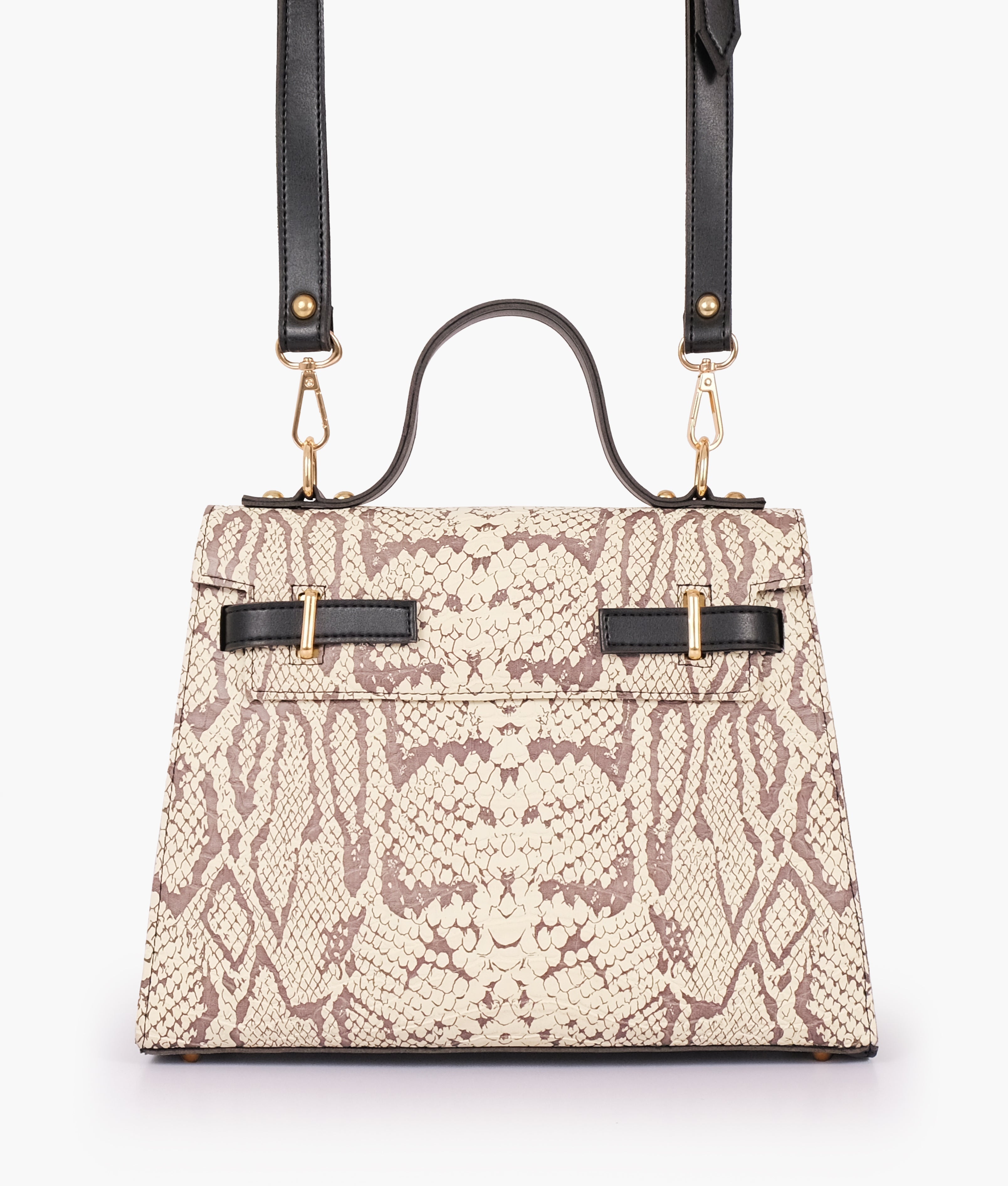 Black and white crocoDiorle cross-body bag with top-handle