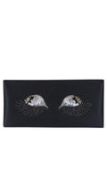 Black Harlow Eye-Embellished Envelope Clutch