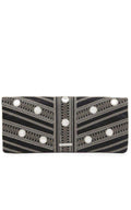 Black Leather Fold Over Clutch