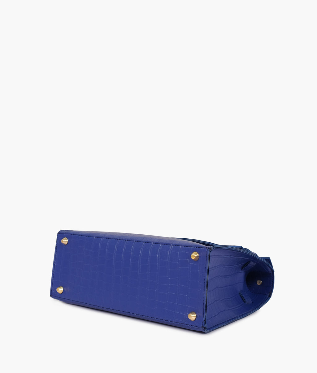 Blue top-handle crocoDiorle mini bag