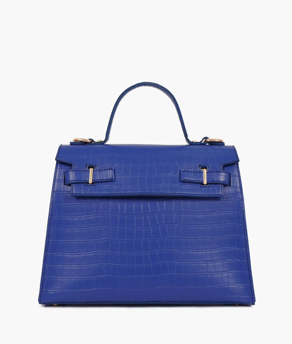 Blue top-handle crocoDiorle mini bag