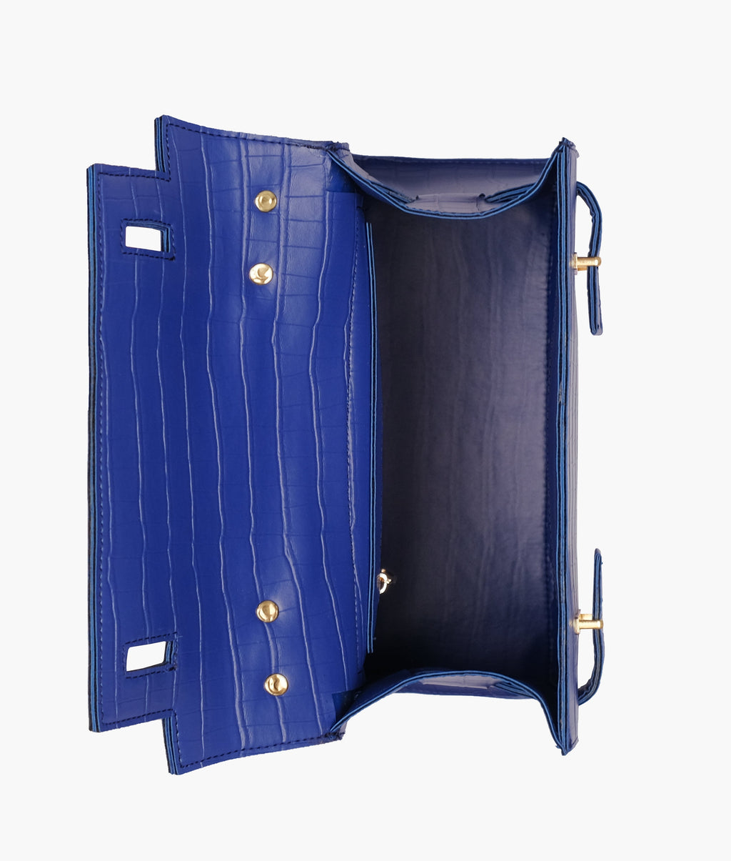 Blue top-handle crocoDiorle mini bag